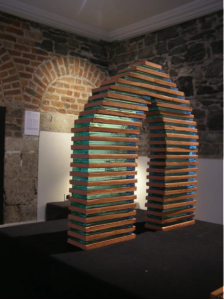 The Gate, a sculpture made from glass, and clay. You can still find the sculpture in CFCP’s garden.